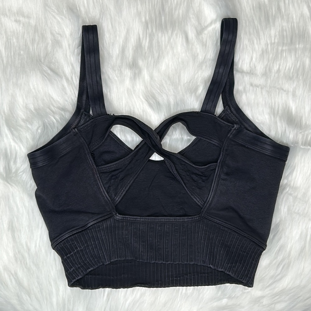 FREE PEOPLE | NWOT Good Karma Scoop Neck Bra in Washed Black * - Picture 5 of 5